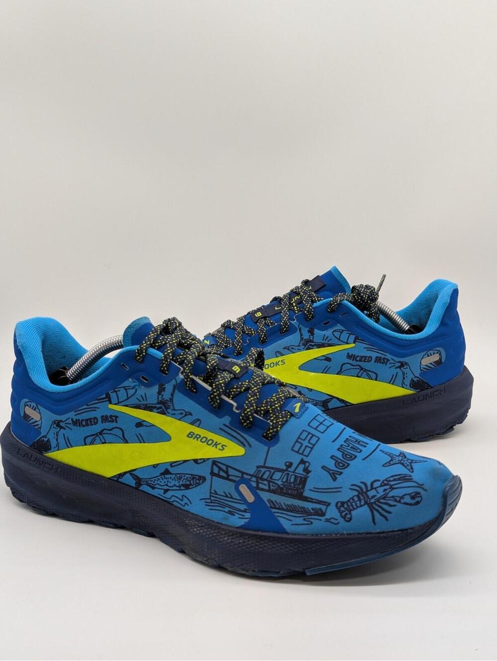 Brooks Launch 9 Blue Boston Harbor Run Happy Marathon 1103861d458 Mens Size 11.5